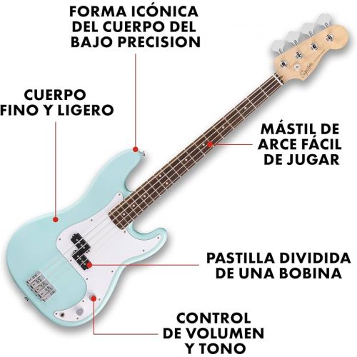 Бас-гитара SQUIER DEBUT PRECISION BASS LRL DAPHNE BLUE